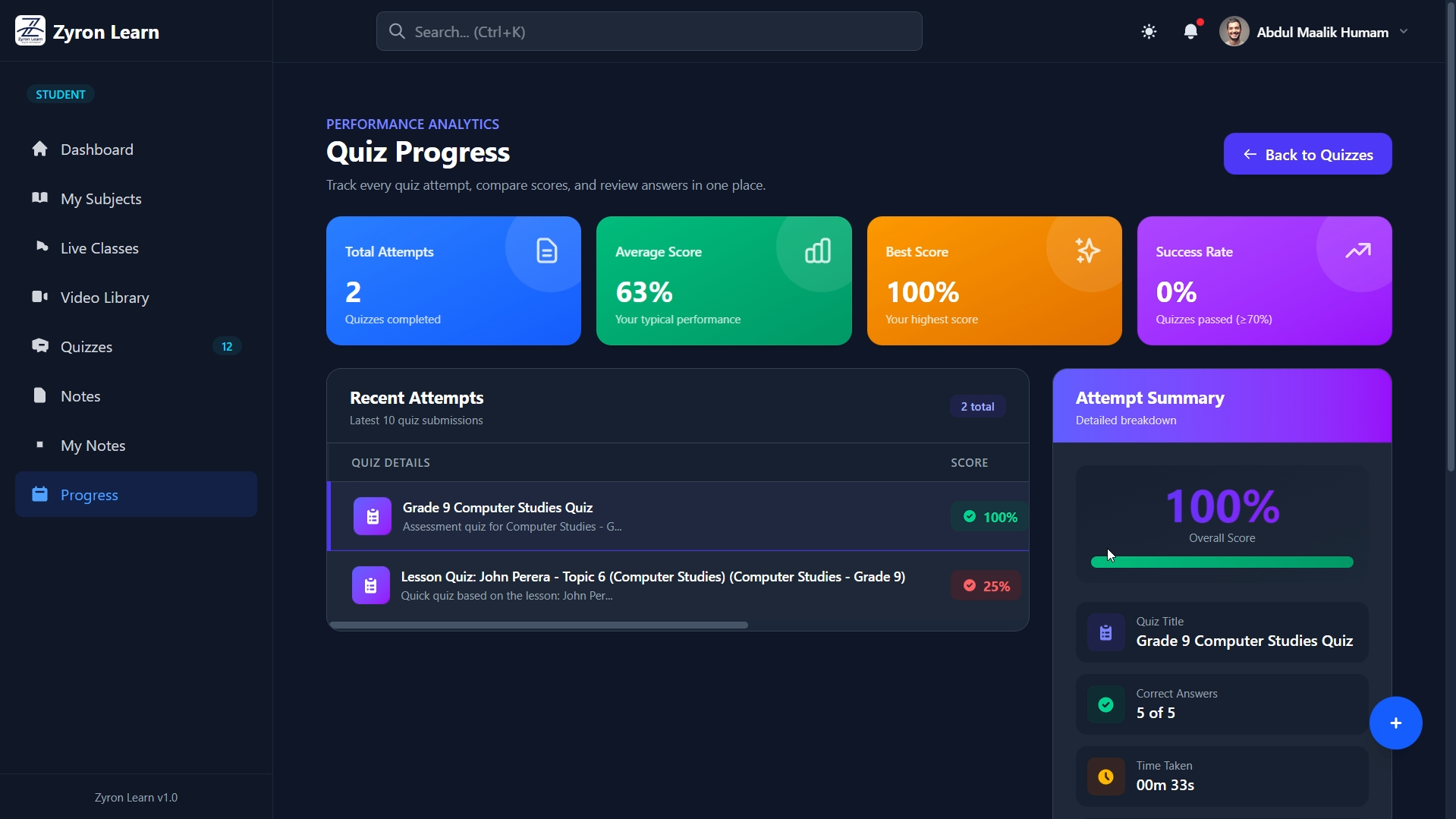 Academic Video Portal (LMS)